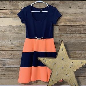 Navy and Coral Dress